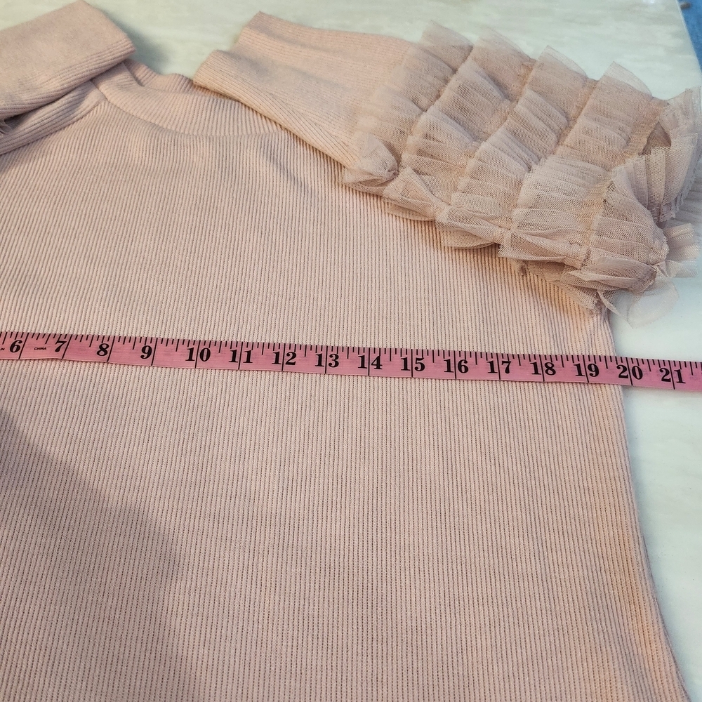 Chenault Pink Ruffle Sleeve Sweater - Picture 5 of 7